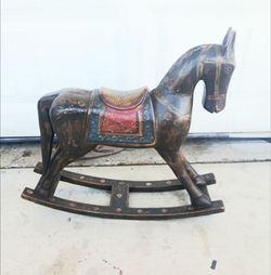 Antique Wooden Rocking Horse