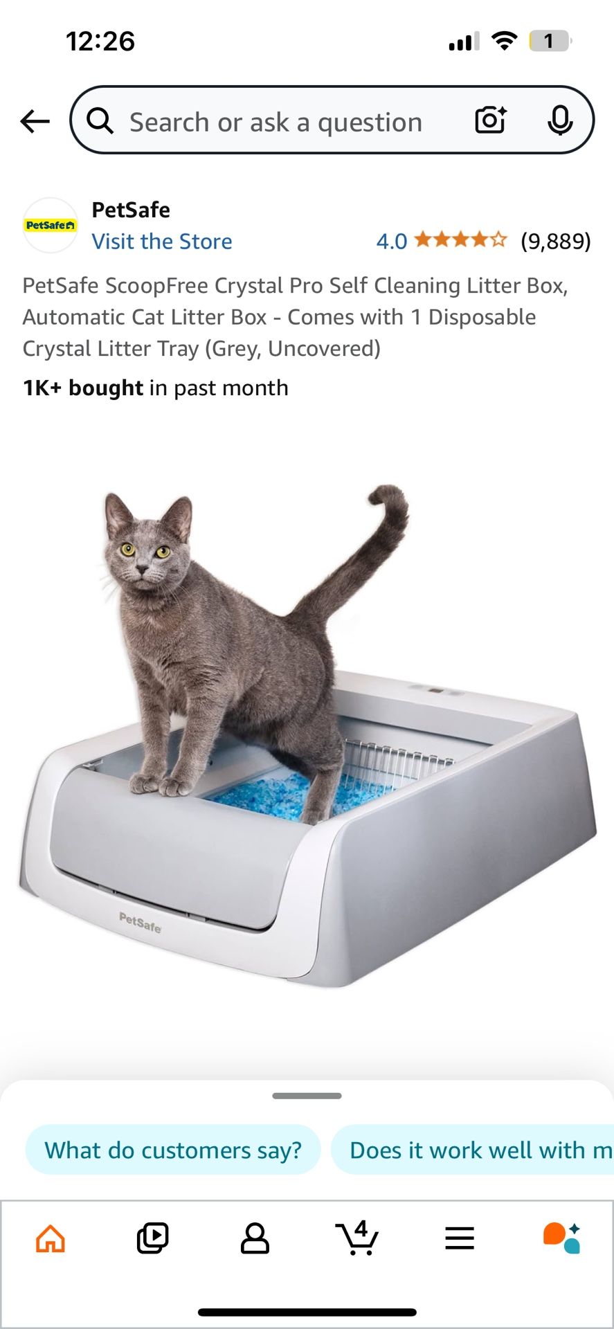 PetSafe ScoopFree Crystal Pro Self Cleaning Litter Box, Automatic Cat Litter Box