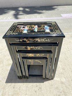 VINTAGE CHINESE NESTING/STACKING TABLES