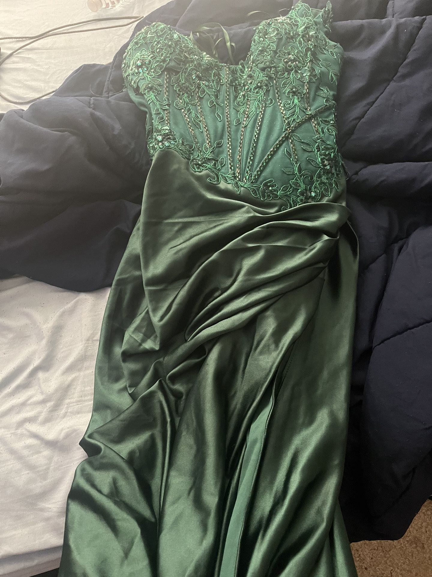 Prom Dress, Size 16, Emerald Green