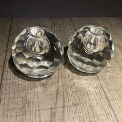 Heavy Crystal Candle Holders 