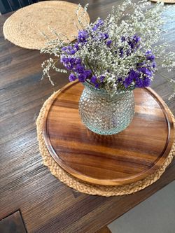 #20 Round Wooden Decorative Serving Trays