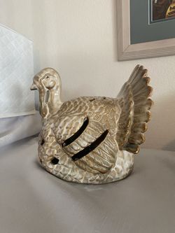 Ceramic Turkey Thanksgiving Fall Decor Tea Light
