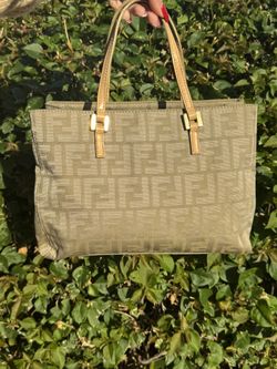 Authentic Fendi Zucca Canvas Tote Handbag 