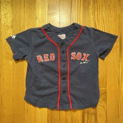 BOSTON RED SOX SIZE 4T TODDLER JERSEY MLB Baseball BABY KIDS BUTTON UP - BLUE
