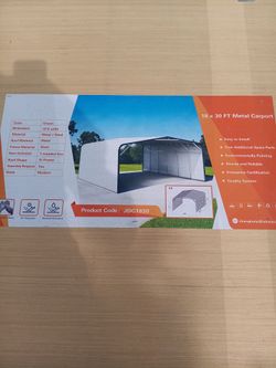 Aboss 18ftx30ft Steel Carport Building. New in Crate!