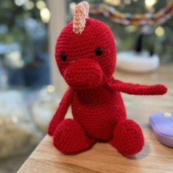 Small Handmade Crochet Dinosaur 