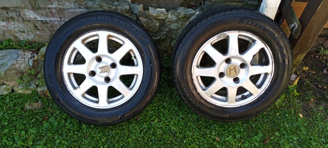 Lightly Used 15 In. Tires And oem Honda Rims