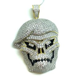 925 Sterling Silver CZ Skull Beret Pendant 32.30g 200716/12