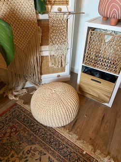 Knitted Pouf Ottoman