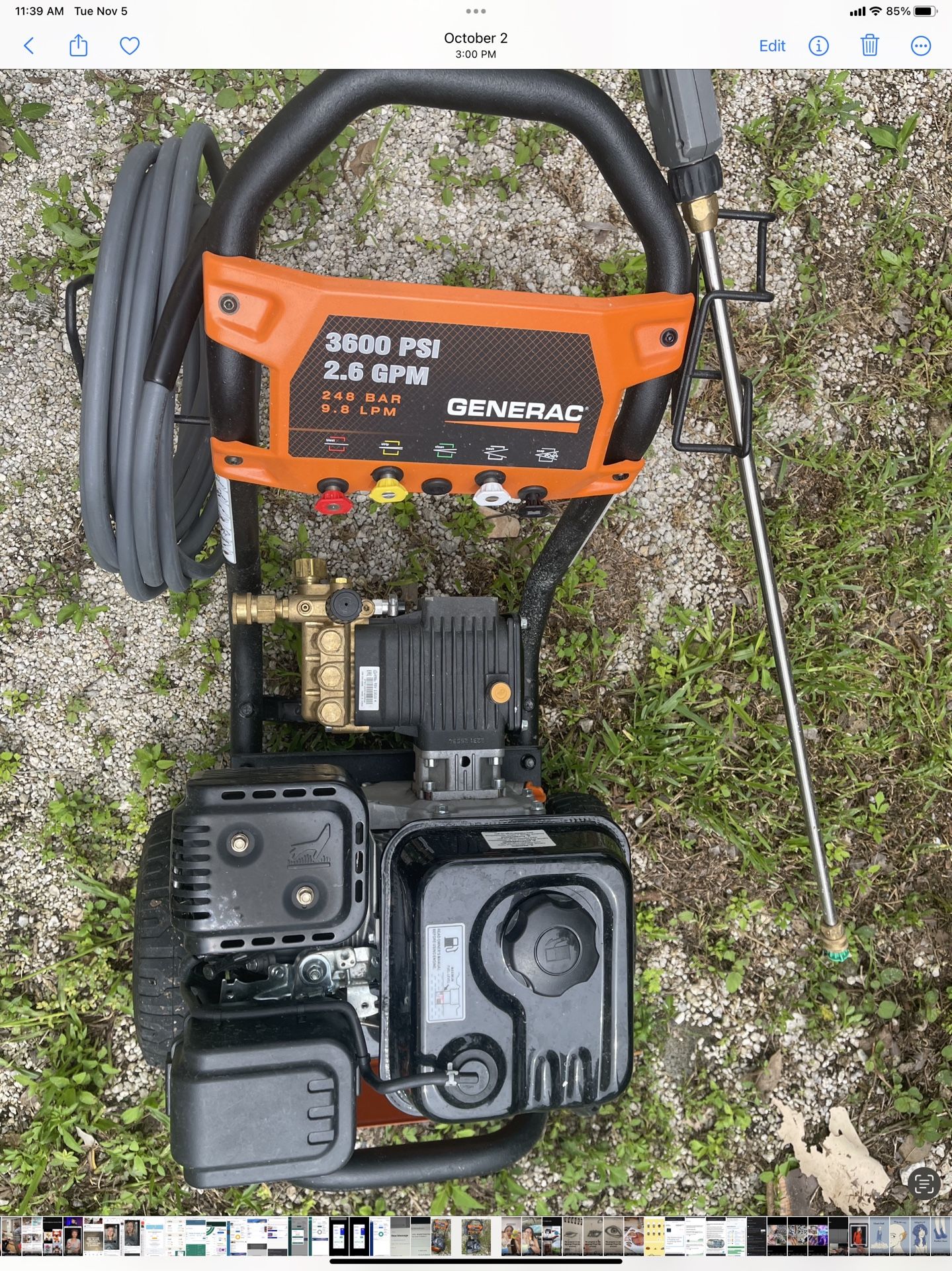 Generac 3600 Pro Pressure Washer