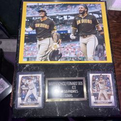 Padres Tatis jr/Machado Baseball Card Plaque