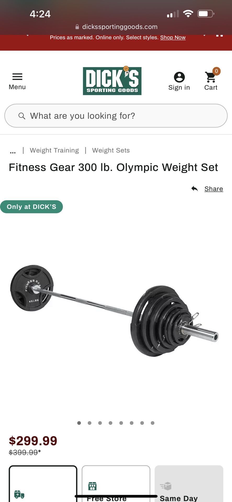 Fitness Gear Olympic Weight Set 300lb 