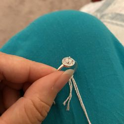 Real 925 Sterling Silver White Sapphire Wedding Ring Size 7