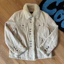 Corduroy Faux Fur Lined Coat