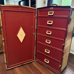 Abercrombie & Fitch Oshkosh "Chief" Wardrobe Steamer Trunk, circa 1930