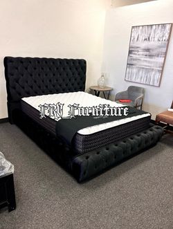 New queen bed frame with mattress