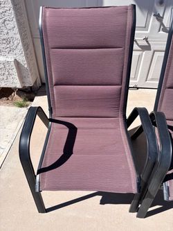 Outdoor Patio Chairs with Padded Sling Seats