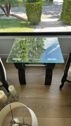 Glass Side Table 27in X 23in