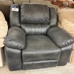 REDUCED-Gray Overstuffed Recliner