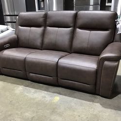 Leather Reclining Sofa 