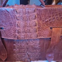 Vintage crocodile skin briefcase