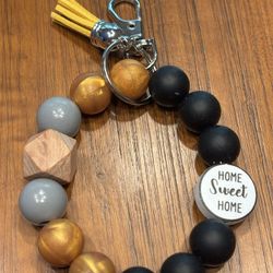 Silicone Bead Bracelet Key Holder 
