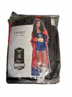 Boxer Girl Champ Adult Women’s Halloween Costume. Size Small *Top  *Robe *Gloves *Short.