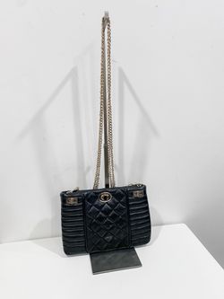Guess black quilted shoulder crossbody bag purse chain
