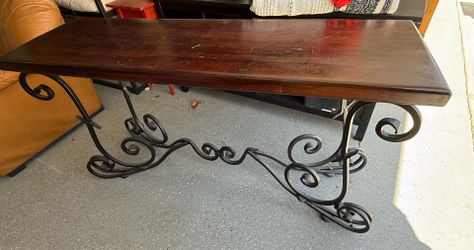 Pier 1 Imports Quentin Console Table Wood and Wrought Iron entry way table