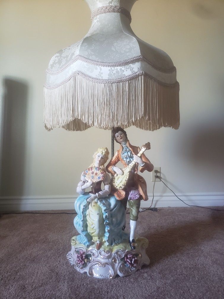 1 Large 44” Italian Capodimonte Table Lamp Porcelain Italy