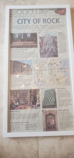 Framed Seattle 'City of Rock' Newspaper Article