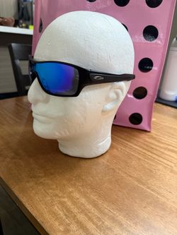 Oakley Sunglasses Black Frame Blue Mirror Lens