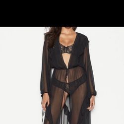 Victoria’s Secret Ruffled Chiffon Robe Very Sexy