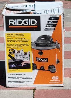 RIDGID 12 Gallon Wet/ Dry Vaccum  Size 45 L 