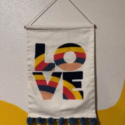 canvas embroidered hanging wall art