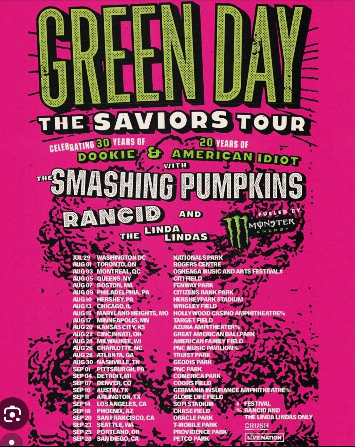 Green Day, Smashing Pumpkins, Rancid And Linda Linda’s Tickets