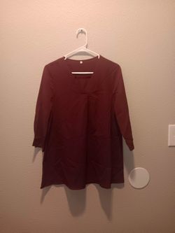 Elegant Burgundy V-Neck Blouse