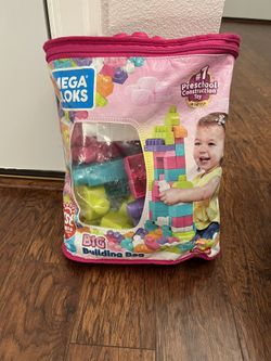 Mega Bloks First Builders Big Building Bag, 80-Piece Set (Pink) 