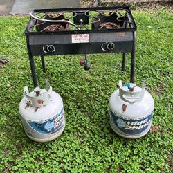 Burner And 2 Propane Tanks 