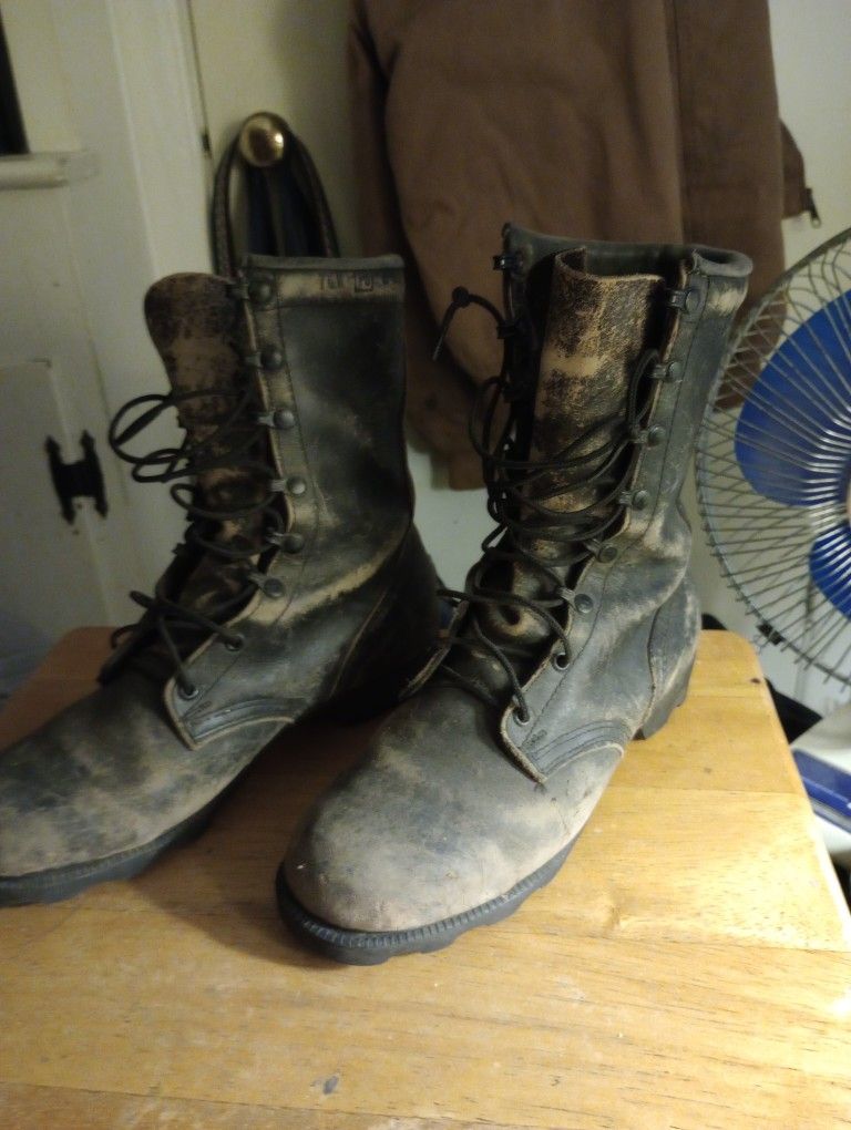 vintage leather army boots circa 1996