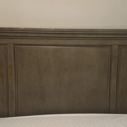 King Size Bed Headboard & Footboard Grey 