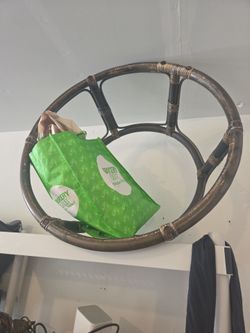 Circular wicker table stand (no glass or top)