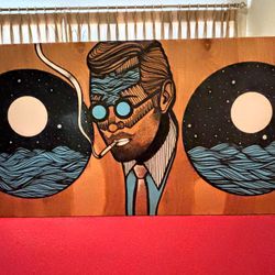 Neo-Pop Surrealist Art On 24x48 Piece Of Wood