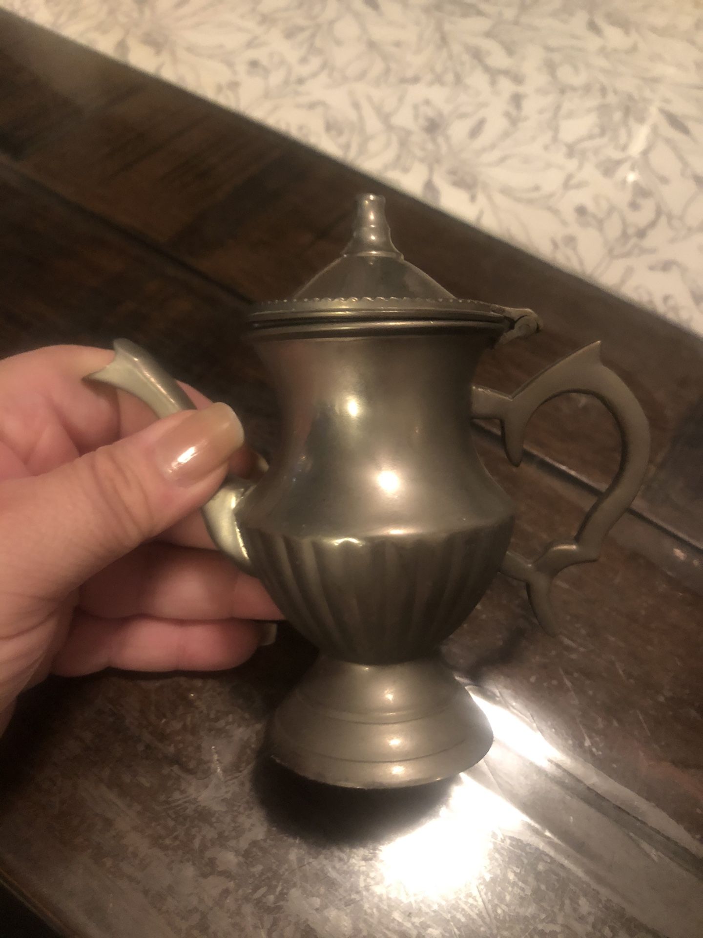 Vintage Pewter Creamer Made In India