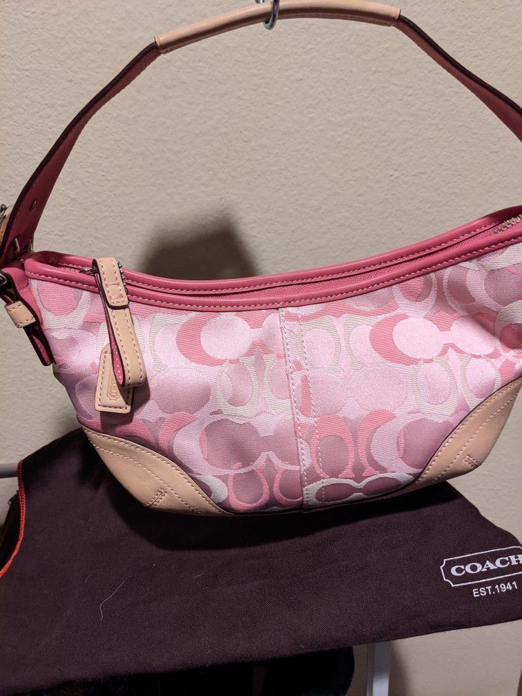 Coach Soho Hobo Optic Pink Purse New With Tags