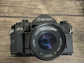 Canon A-1 Black SLR 35mm Film Camera