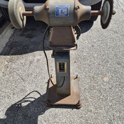 Baldor Buffer / Grinder Polisher Model 330B With Original Baldor Pedestal Stand Made In U.S.A. 3/4 HP 220V 3 PH