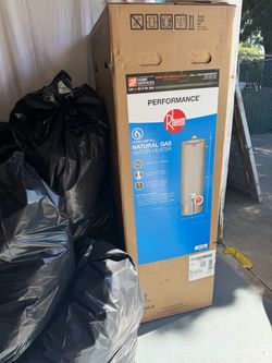 Natural gas water heater brand new never opened. I saw them all the time and I dropped them off local.