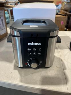 New -minca 1.5L Small Electric Deep Fryer with Basket, Odor Filter Lid & Viewing Window, Adjustable Temperature Control, Compact Countertop Fryer with